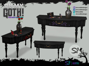 Sims 4 — Oh My Goth - Beauty Room Desk by SIMcredible! — by SIMcredibledesigns.com available at TSR 3 colors variations