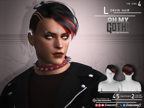 Sims 4 — Oh My Goth Lorvin Hair by Mazero5 — Short hair that falls on one side and have been shaved with two lines Color