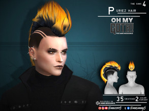 Sims 4 — Oh My Goth Puriez Hair by Mazero5 — A mother hen like hairstyle or the so called mohawk that was shaved with two
