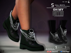 Sims 4 — Oh My Goth Skull Boots by Mazero5 — Ankle boots with skull and ankle accessories 5 Swatches to choose from