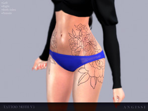 Sims 4 — Tattoo moth V3 by ANGISSI — * 3 black options(both sides, separately right and left) * HQ compatible * FEMALE *