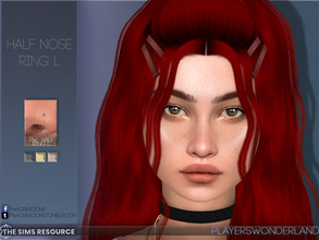Sims 4 — Half Nose Ring L by PlayersWonderland — A half ring with a stud on its end. Coming in 3 metal colors and its own