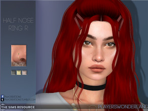Sims 4 — Half Nose Ring R by PlayersWonderland — A half ring with a stud on its end. Coming in 3 metal colors and its own