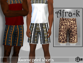 Sims 4 — Kwame African print shorts by akaysims — African print shorts for men. Comes in 10 swatches