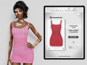 Sims 4 — Chenil Dress MC411 by mermaladesimtr — New Mesh 10 Swatches All Lods Teen to Elder For Female
