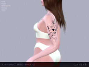 Sims 4 — Tattoo Random Flowers n25 by ANGISSI — * 3 options (right,left,both hand) * HQ compatible * FEMALE+MALE * Works