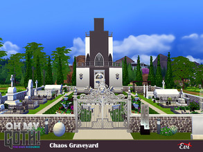 Sims 4 — Oh my Goth_Chaos Graveyard by evi — It is a kind of gothic experience to have a graveyard park where everything