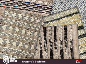 Sims 4 — Granny's Coziness by evi — Thick warm country rugs that can fit in any modern house.