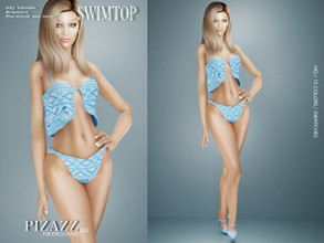 Sims 4 — Summer Thrills Swim top by pizazz — Bikini Top for your sims 4 games. Lay around the pool or catch the eyes of