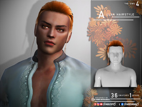 Sims 4 — Allan Hairstyle by Mazero5 — Sleek combed back hair that was shaved in its back and both sides 36 Swatches to