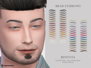 Sims 4 — Brad Eyebrows [HQ] by Benevita — Brad Eyebrows HQ Mod Compatible 35 Swatches Male-Female I hope you like!