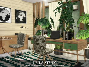 Sims 4 — Leila Study by dasie22 — Leila Study is a modern office room. Please, use code "bb.moveobjects on"