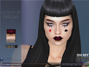 Sims 4 — Oh My Goth - Elysium Lip Piercing by PlayersWonderland — Part of the Oh My Goth! collaboration on TSR. Spikey