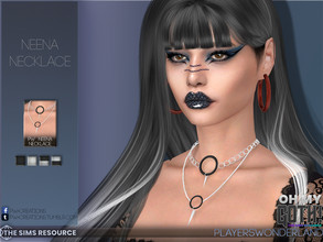 Sims 4 — Oh My Goth - Neena Necklace by PlayersWonderland — Part of the Oh My Goth! collaboration on TSR. 2 necklaces