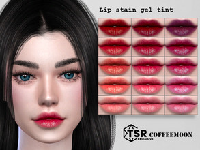 Sims 4 — Lip stain gel tint by coffeemoon — 15 color options for female and male: teen, young, adult, elder HQ mod