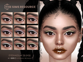 Sims 4 — Eyeshadow 23 (HQ)  by Caroll912 — A 9-swatch soft, glossy eyeshadow in pastel rainbow shades as well as white.