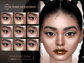 Sims 4 — Highlighter 7 (HQ)  by Caroll912 — A 9-swatch intense facial highlighter in pastel rainbow shades as well as