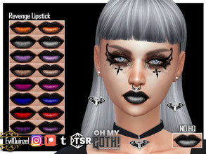 Sims 4 — Oh My Goth - Revenge Lipstick by EvilQuinzel — A gothic lipstick for your sims. - Lipstick category; - Female