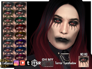 Sims 4 — Oh My Goth - Terror Eyeshadow by EvilQuinzel — Eyeshadow for a gothic look. - Eyeshadow category; - Female and