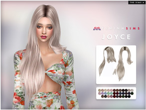 Sims 4 — Joyce Hair by TsminhSims — New meshes - 35 colors - HQ texture - Custom shadow map, normal map - All LODs -