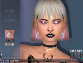 Sims 4 — Oh My Goth - Pastel Goth Earrings by PlayersWonderland — Part of the Oh My Goth! collaboration on TSR. Cute