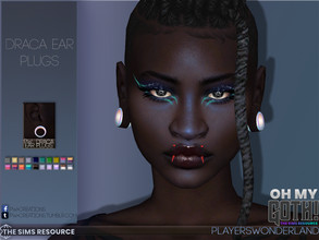 Sims 4 — Oh My Goth - Draca Ear Plugs by PlayersWonderland — Part of the Oh My Goth! collaboration on TSR. A new set of