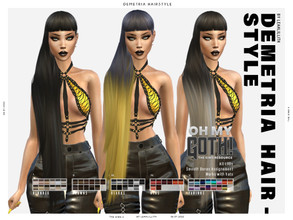 Sims 4 — Oh My Goth Demetria Hairstyle by Leah_Lillith — Demetria Hairstyle All LODs Smooth bones Custom CAS thumbnail