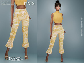 Sims 4 — Flare Cropped Pants by pizazz — Sims 4 games. Pic only shows 1 of 18 different styles. NEW MESH INCLUDED WITH
