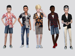 Sims 4 — Cancun Shirt Boys by McLayneSims — TSR EXCLUSIVE Standalone item 8 Swatches MESH by Me NO RECOLORING Please
