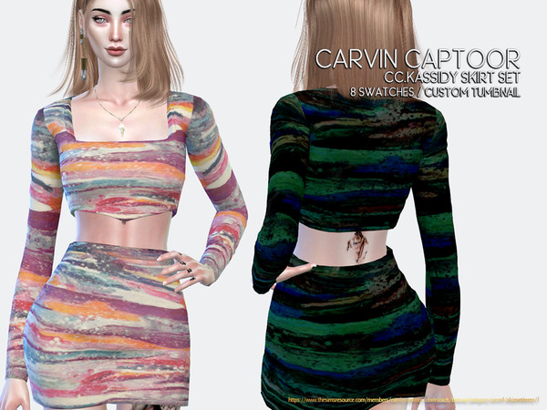 Sims 4 — KASSIDY Skirtt Set by carvin_captoor — Created for sims4 Original Mesh All Lod 8 Swatches Don't Recolor And