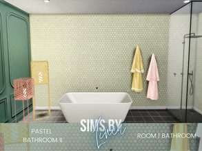 Sims 4 — Pastel Bathroom II by SIMSBYLINEA — Vacation mode is switched ON in this cute and modern bathroom with colorful