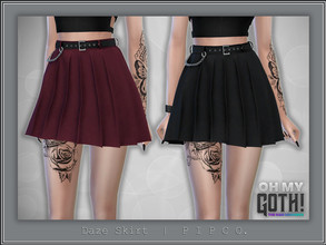 Sims 4 — Oh My Goth - Daze Skirt. by Pipco — A trendy belted mini skirt in 13 colors. Base Game Compatible New Mesh All