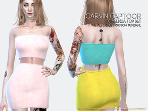 Sims 4 — Melinda Top Set by carvin_captoor — Created for sims4 Original Mesh All Lod 8 Swatches Don't Recolor And Claim