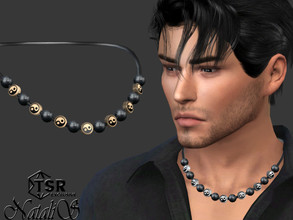 Sims 4 — Yin Yang mens necklace by Natalis — Yin Yang mens necklace. 4 metal color options. Male adult-elder. HQ mod