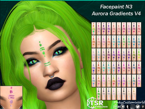 Sims 4 — Facepaint N3 - Aurora Gradients V4 (Set) by PinkyCustomWorld — Cybergoth inspired facepaint in several gradient