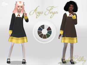 Sims 4 — Anya Forger by Garfiel — - 9 colours - Everyday, party, formal - Base game compatible - HQ compatible Inspired