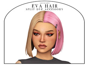 Sims 4 — Eva Hair Split Dye Accessory (Patreon) by arethabee — eva hair split dye accessory - under makeup/facepaint
