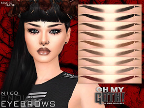 Sims 4 — Oh My Goth! - Enola Eyebrows N160 by MagicHand — Goth eyebrows with slit in 13 colors - HQ Compatible. Preview -