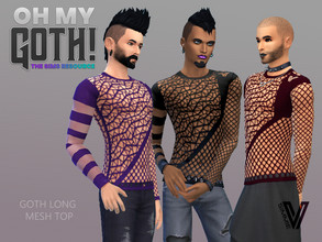 Sims 4 — Oh My Goth Long Mesh Top by SimmieV — These eight tops feature multiple meshes spliced together for an updated