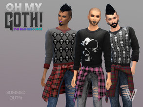 Sims 4 — Oh My Goth Bummed OUTfit by SimmieV — When you're feeling bummed out, one of these eight great Goth looks might