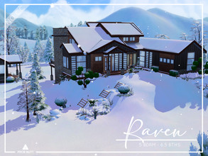Sims 4 — Raven | NO CC by ProbNutt — This sprawling modern. elevated mansion is located in Kiyomatsu, Mt Komorebi, on a
