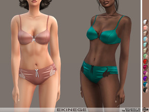 Sims 4 — Lace Satin Lingerie Set - Bottom - Set28-2 by ekinege — This briefs features lace details and a satin touch. 15
