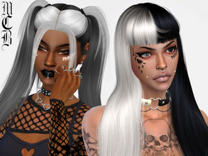Sims 4 — Broken Face Tattoos by MaruChanBe2 — Face tattoos with broken text and rose.