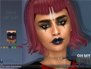 Sims 4 — Oh My Goth - Onyx Lip Cuff by PlayersWonderland — Part of the Oh My Goth! collaboration on TSR. A not fully