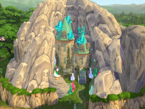 Sims 4 — Moonstone Cave by susancho932 — An enchanted tower in a cave of jewels protecting the treasures from being