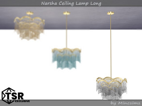 Sims 4 — Narsha Ceiling Lamp Long by Mincsims — Basegame Compatible 4 swathces