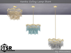 Sims 4 — Narsha Ceiling Lamp Short by Mincsims — Basegame Compatible 4 swathces