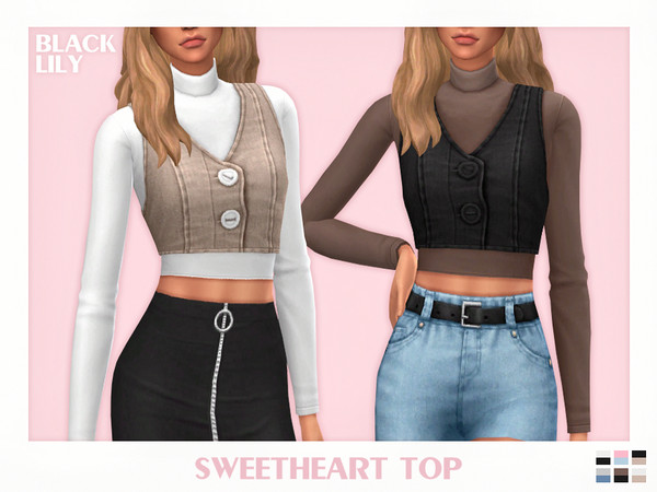Sims 4 — Sweetheart Top by Black_Lily — YA/A/Teen 6 Swatches New item