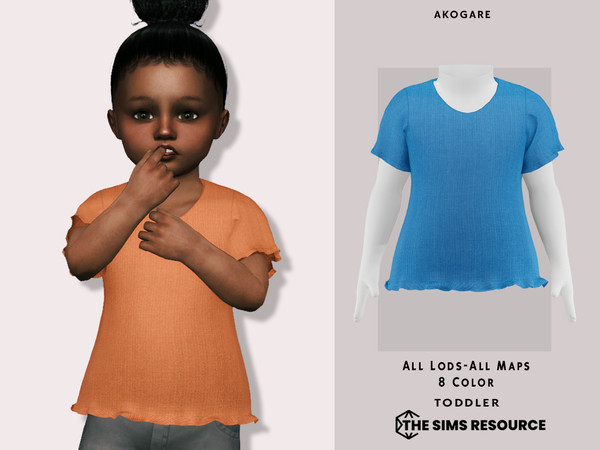 Sims 4 — T-Top No.16 by _Akogare_ — Akogare T-Top No.16 - 8 Colors - New Mesh (All LODs) - All Texture Maps - HQ