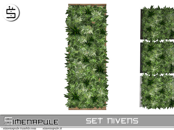 Sims 4 — Set Nivens - Wall Plants Deco by Simenapule — Set Nivens - Wall Plants Deco. 4 colors.